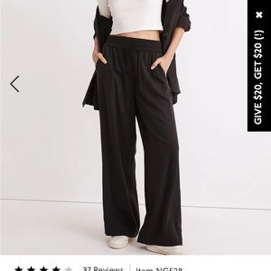 Drapeweave Carley Wide-Leg Pants - Madewell size medium, black